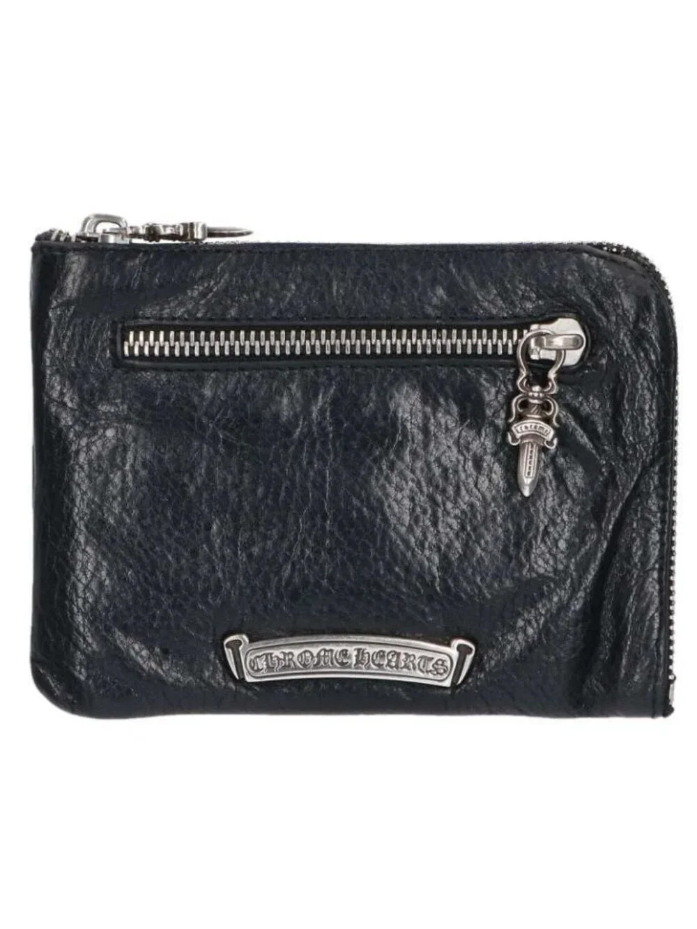 Chrome Hearts 2 Side Zip Cem 2 Zip Cemetery 3 Cross Daga Zip Leather Wallet